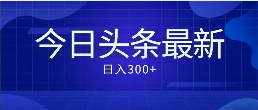 价值999的最新头条玩法/每天收入300+ 第1张 价值999的最新头条玩法/每天收入300+ 第1张