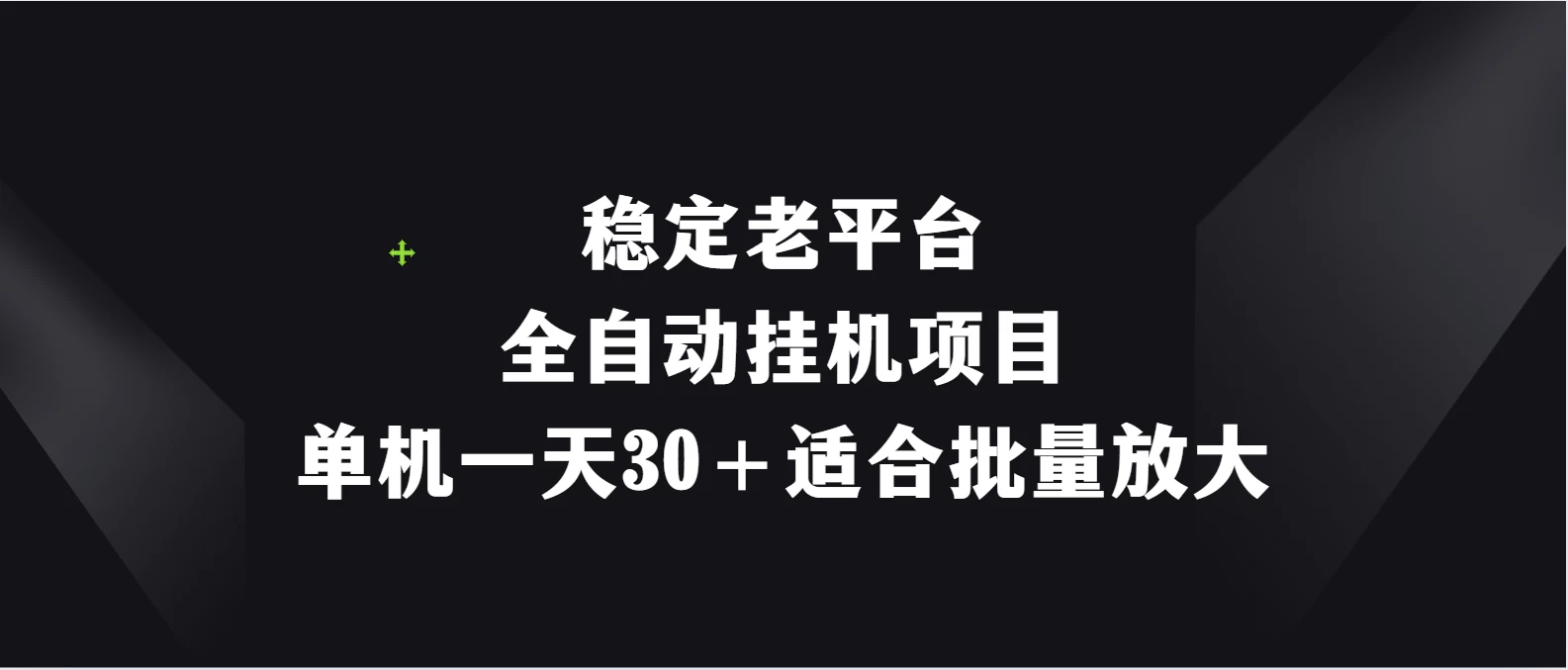 稳定老平台,全自动挂机项目,单机一天30+适合批量放大