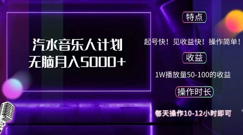 抖音汽水音乐人计划无脑月入5000+ 第1张 抖音汽水音乐人计划无脑月入5000+ 第1张