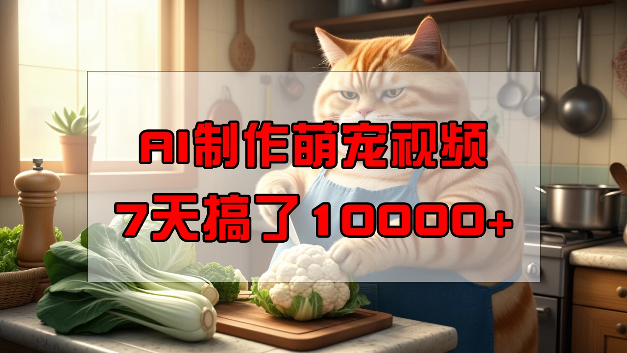 靠AI制作萌宠视频,7天搞了1万+,操作简单门槛低,有手机就行 第1张 靠AI制作萌宠视频,7天搞了1万+,操作简单门槛低,有手机就行 第1张