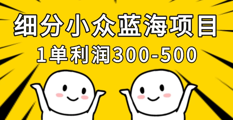 细分小众蓝海项目,一单利润300-500,每月收入稳定4w+ 第1张 细分小众蓝海项目,一单利润300-500,每月收入稳定4w+ 第1张