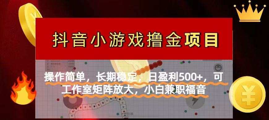 抖音小游戏发行人计划项目】操作简单,长期稳定,日盈利500+