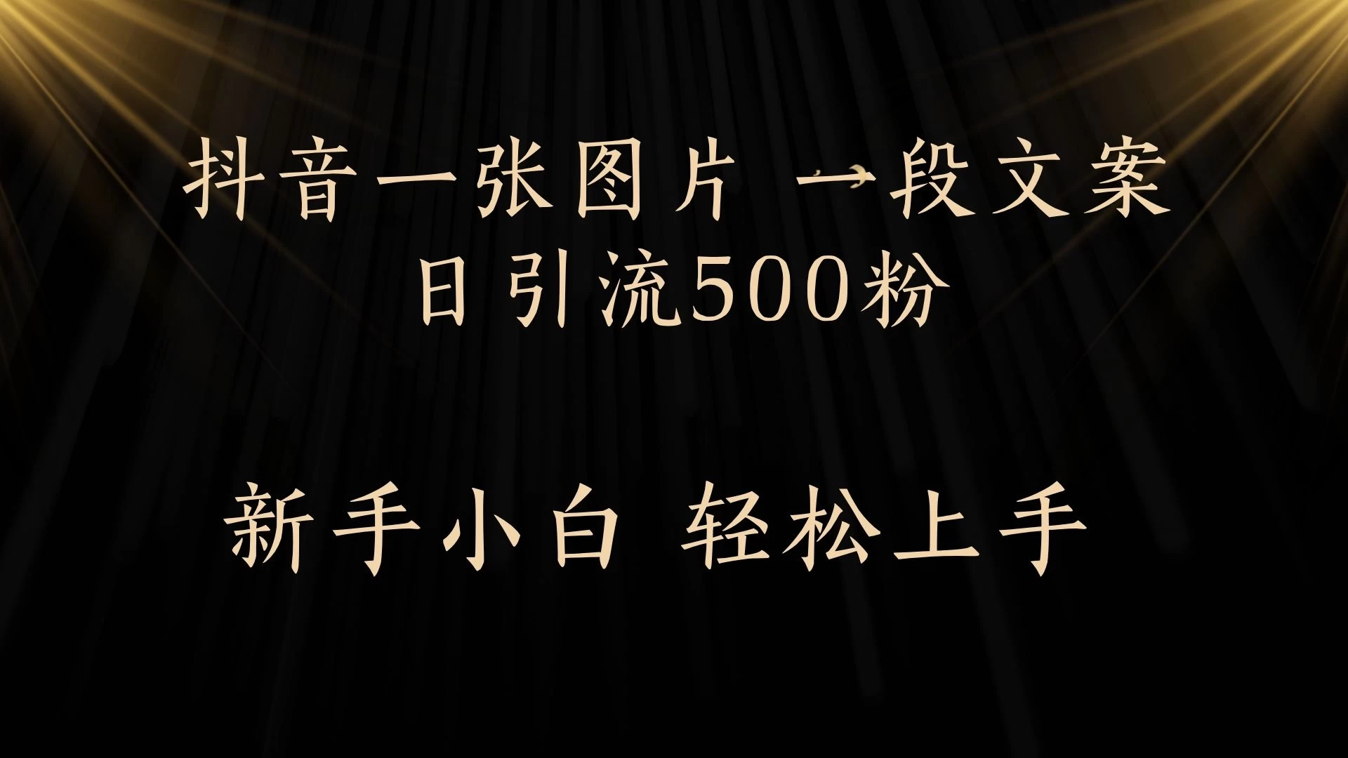 每天2分钟,抖音一张图片 一段文案日引流500粉
