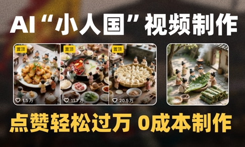 爆款1000W+播放微缩景观迷你小人国AI视频0成本制作全流程教学 第1张  爆款1000W+播放微缩景观迷你小人国AI视频0成本制作全流程教学 第1张